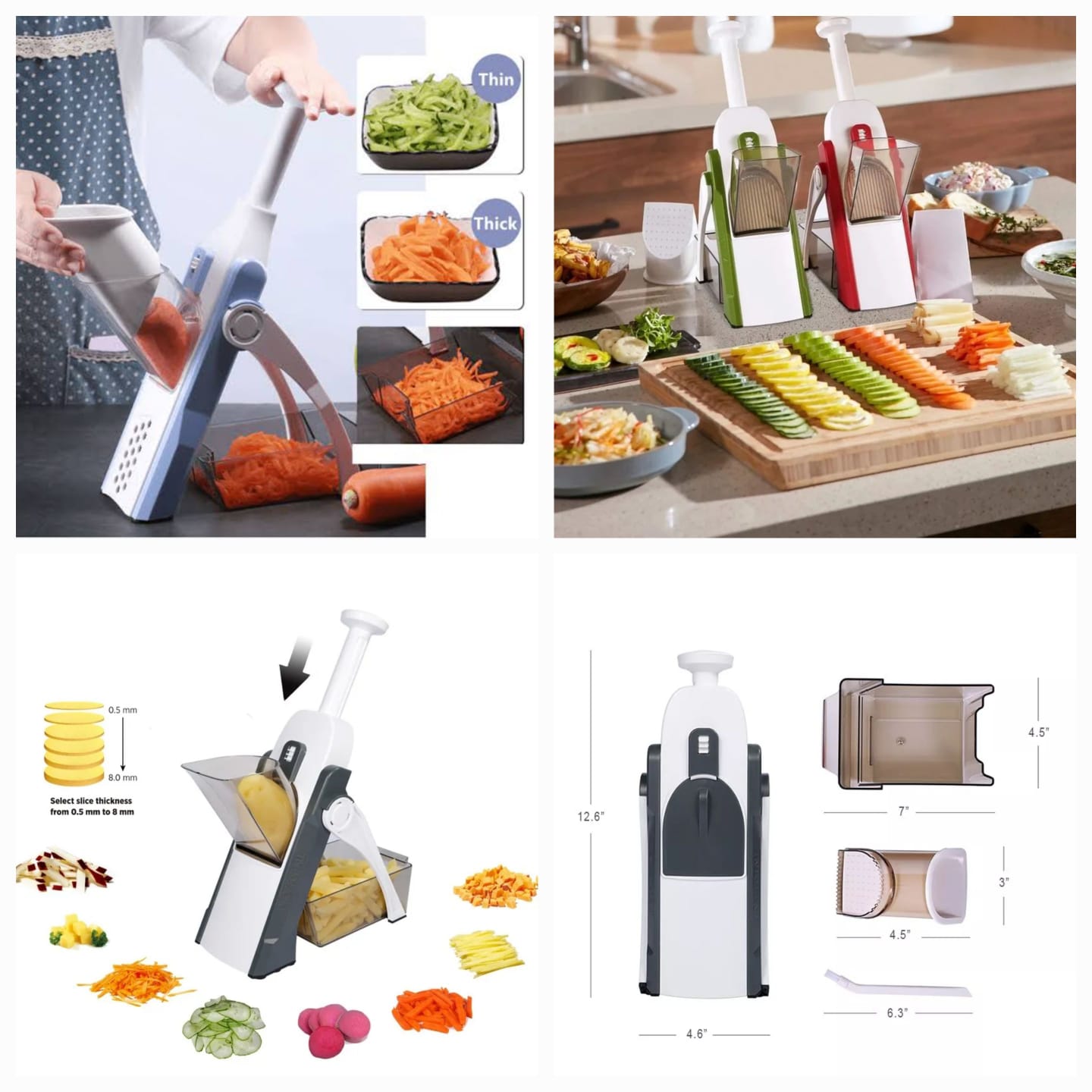 Manual Multi-Purpose Mandoline Slicer & Chopper