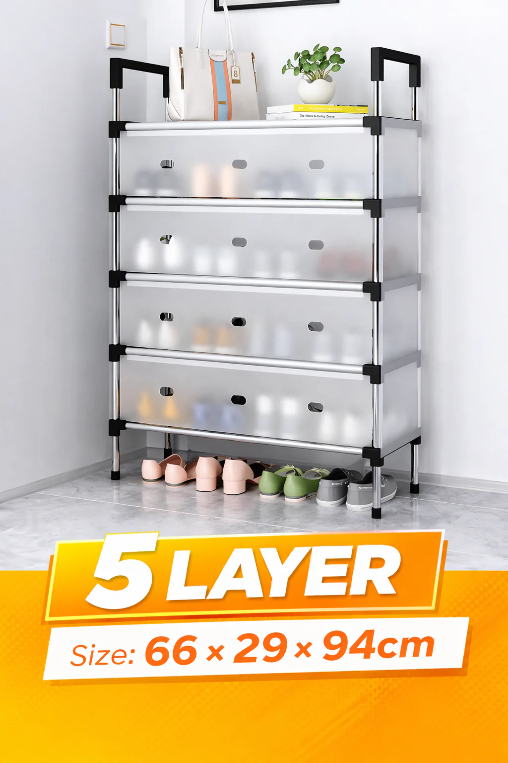 5 Layers Dust Proof Shoe Rack